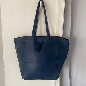 Navy Blue Leather Anthro Bag